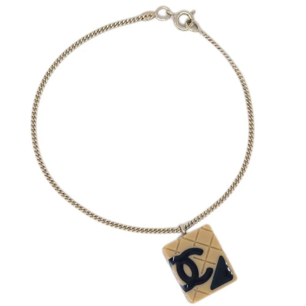Chanel Vintage Rue Cambon Chain Charm Metal Gold Gold_Plated Bracelet Jewelry